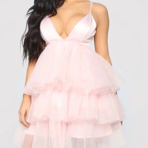 Blush ruffles dress